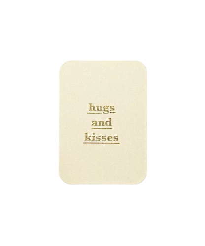 Cloth Postcard Hugs Kisses - cream-colored rectangular card hugs kisses