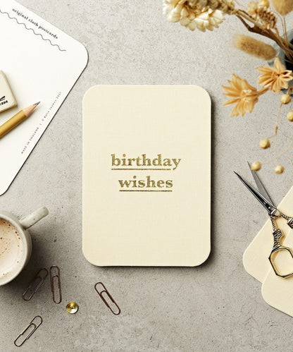 Clothe Postcard B`Day Wishes - cream-colored rectangular metal box birthday