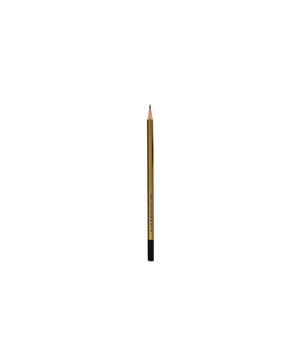Gold Pencil Single - sleek gold-colored pencil black eraser