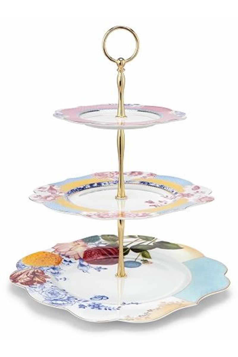 Pip Studio | 3 Layer Cake Stand Royal | H- 36 cm | Porcelain
