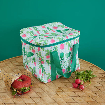 Rice Cooler Bag with Ravishing Radish Print L- 30 cm W- 27 cm H- 25 cm Blue