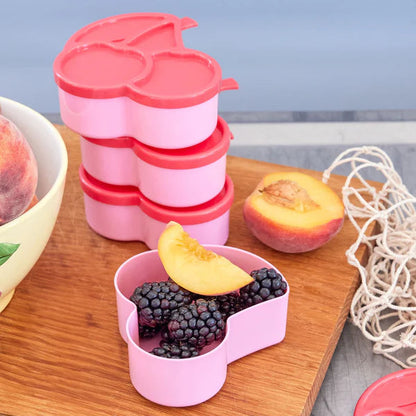 Rice Plastic Food Keepers in Cherry Shape - 4 pcs in a Net Pink