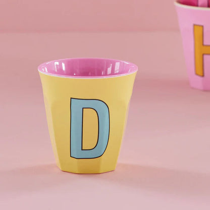 Rice Melamine Alphabet Cup D - 250 ml Yellow