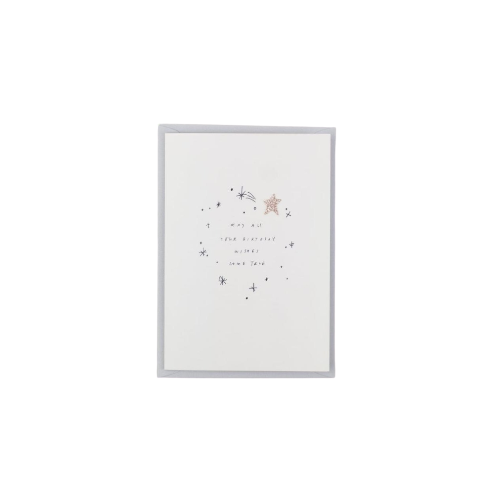 Katie Housley May all your birthday wishes come true card L- 14.8 cm W- 10.5 cm
