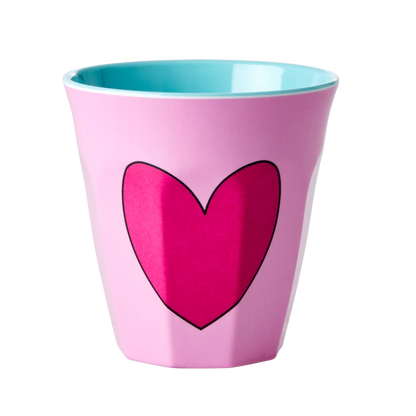 Rice Melamine Cup - Heart 250 ml Pink
