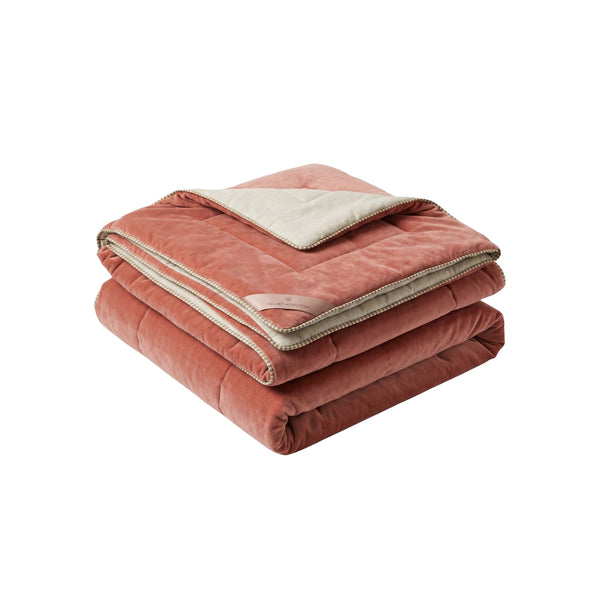 Goyaal Living Namaste velvet quilt - L-180cm W-240 cm Clay