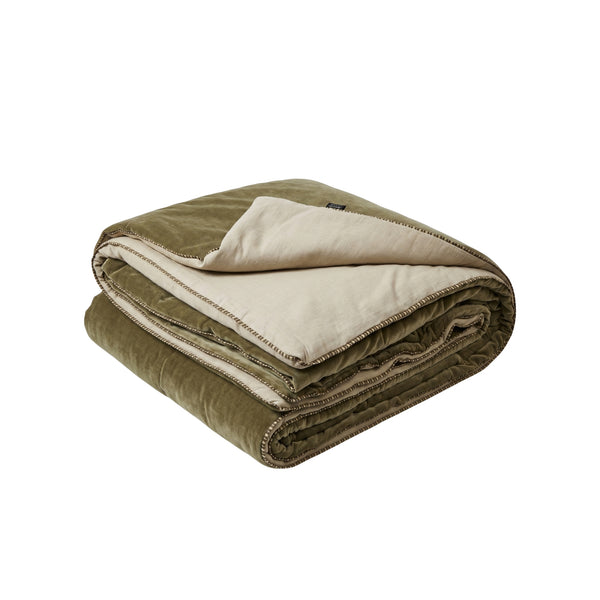 Goyaal Living Namaste velvet quilt - L-180cm W-240 cm Thyme