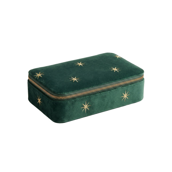 Goyaal Living Noor Velvet Jewellery Box - L-21cm W-10 cm H-6 cm Canard