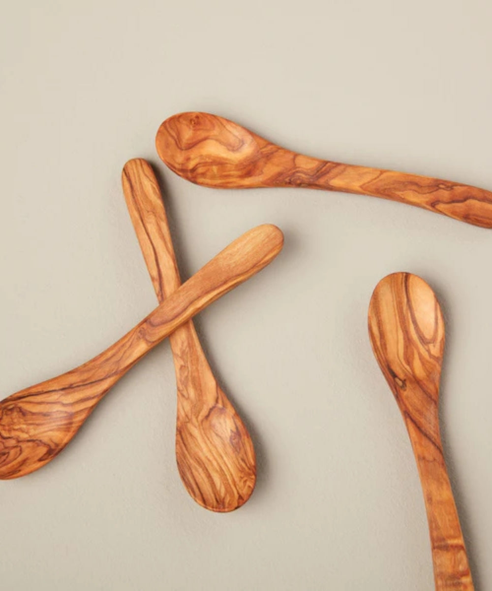 Olive Wood Spoons Extra Small Set of 4