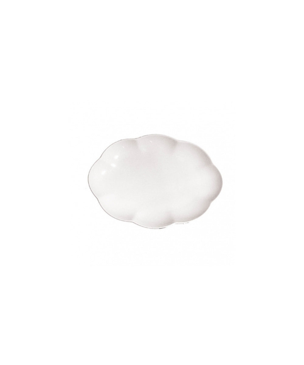 P000200430 - Villadeifiori Oval Platter Cm 30 - smooth glossy white ceramic plate