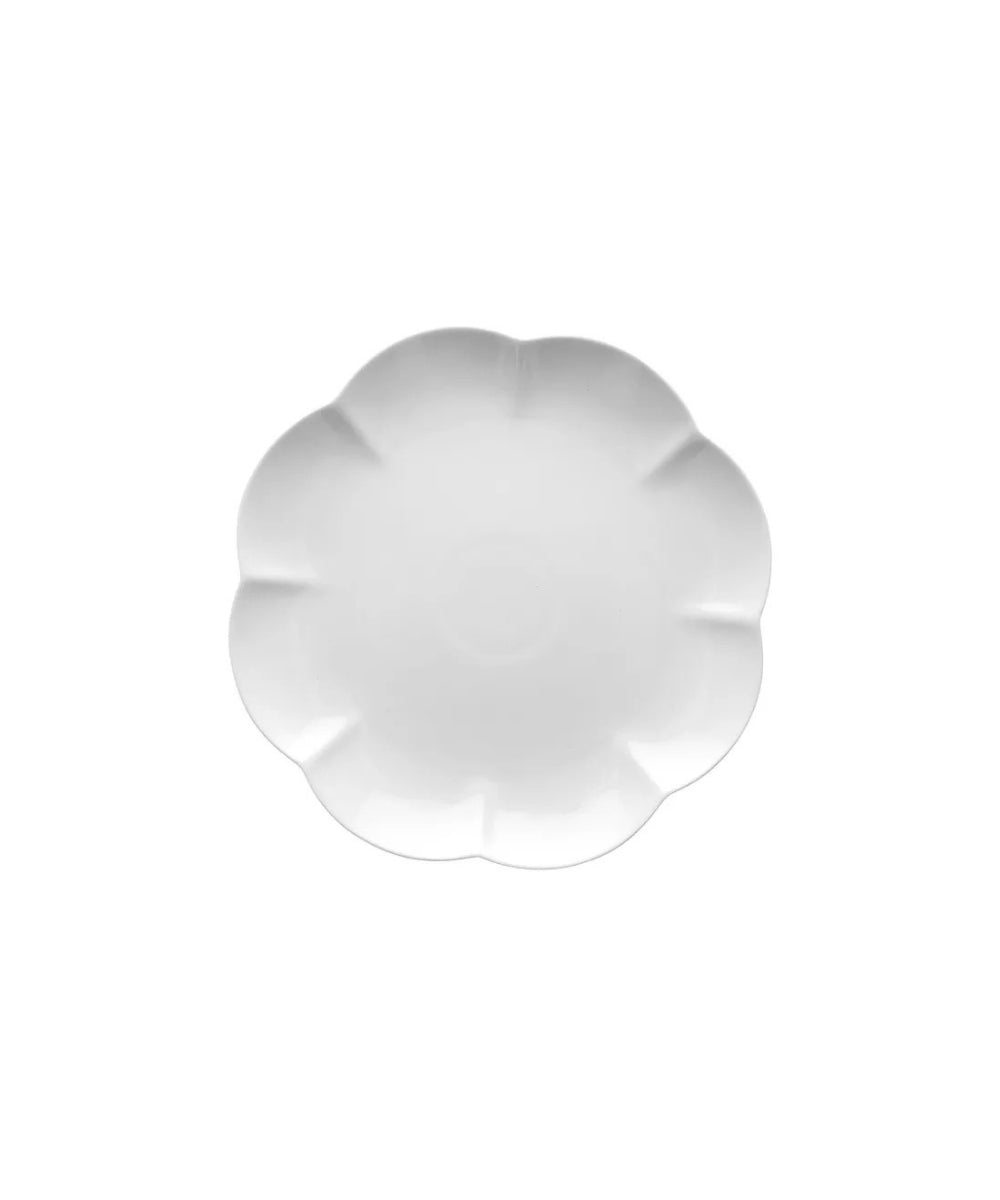 P000200631 - Villadeifiori Round Platter 12.25 - white ceramic plate delicate scalloped