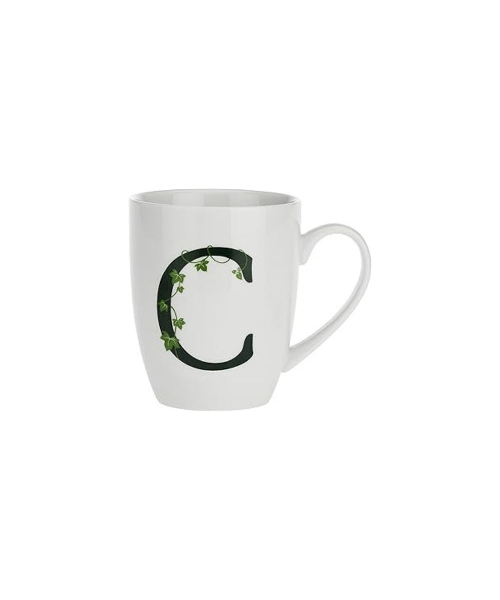 Atupertu Mug Letter ’C’ Cc 380 Gb - white ceramic mug bold black