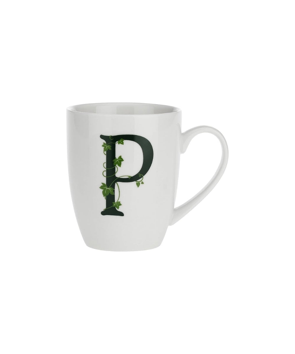 Atupertu Mug Letter ’P’ Cc 380 Gb - white ceramic mug bold black