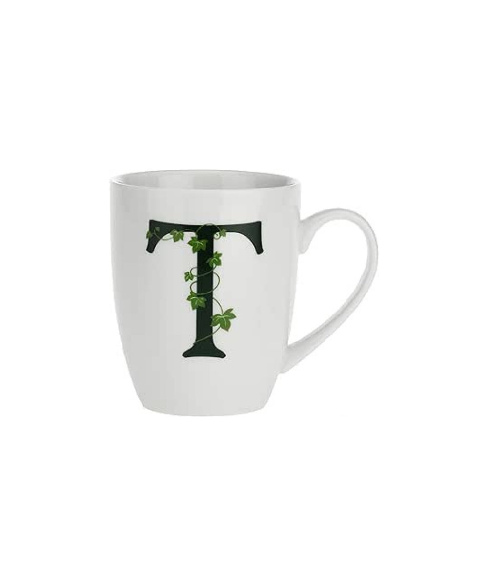 Atupertu Mug Letter ’T’ Cc 380 Gb - white ceramic mug bold black