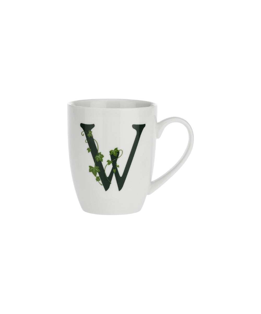 Atupertu Mug Letter ’W’ Cc 380 Gb - white ceramic mug bold black