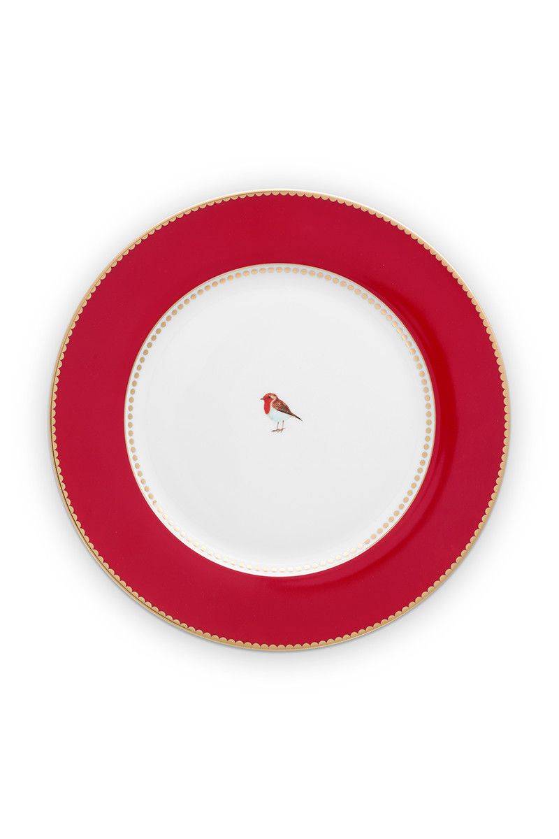 Pip Studio | Plate Love Birds Red | D- 26.5cm | Porcelain