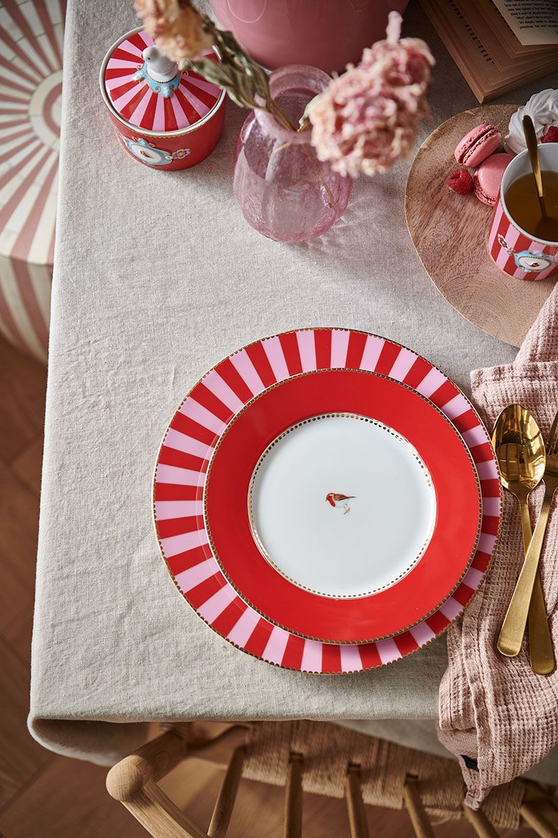 Pip Studio | Plate Love Birds Red | D- 26.5cm | Porcelain