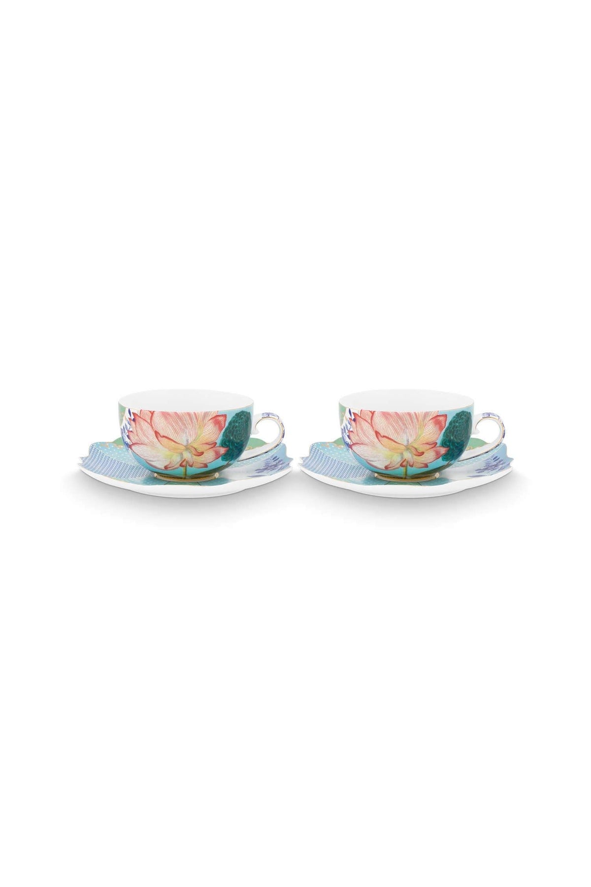 Pip Studio | Set/2 Tea Cups & Saucers Royal Flowers | 250 ml | Porcelain