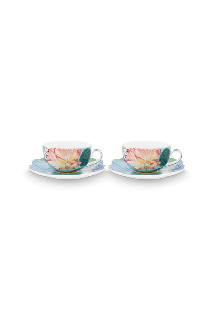 Pip Studio | Set/2 Tea Cups & Saucers Royal Flowers | 250 ml | Porcelain