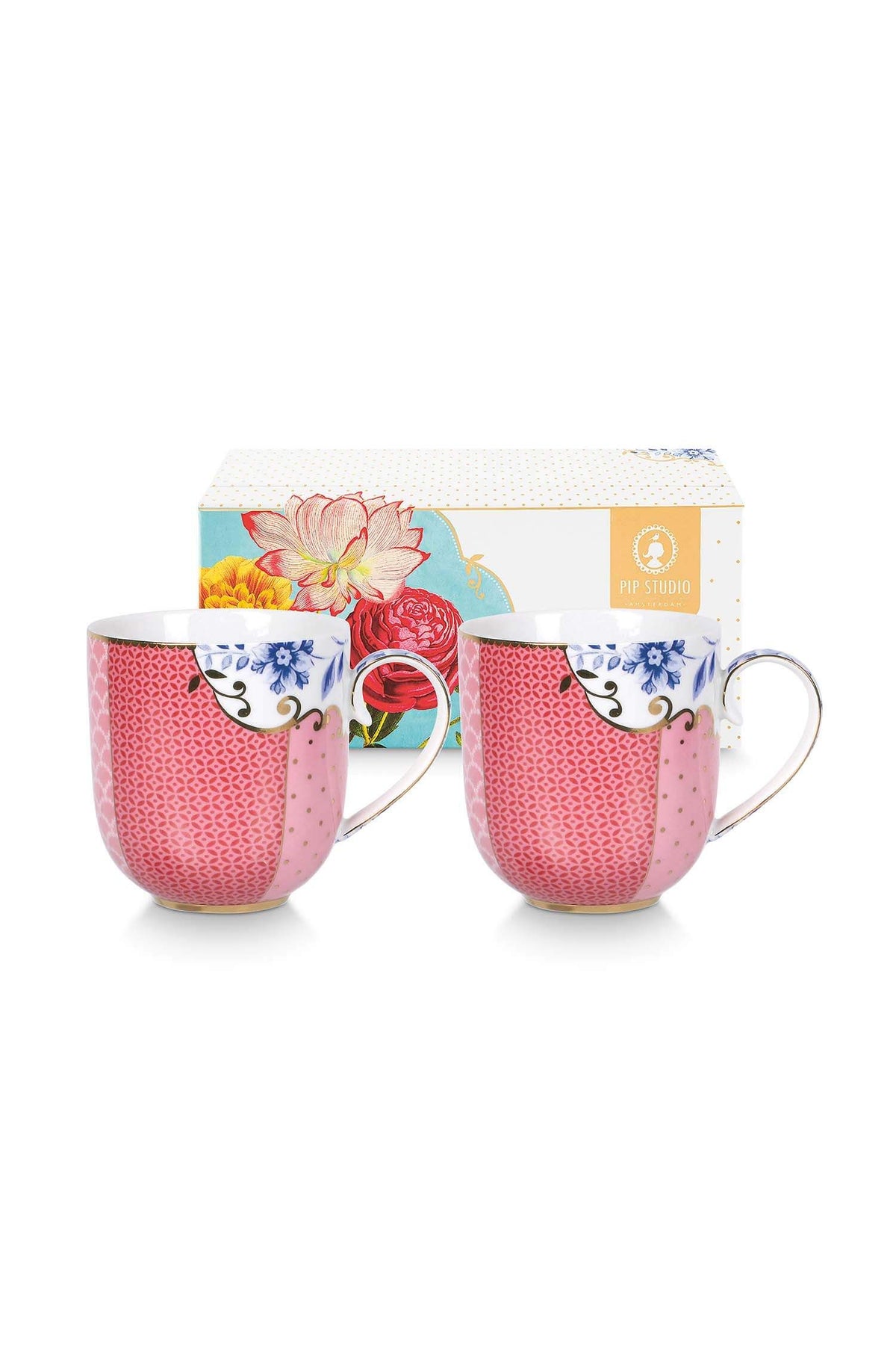 Pip Studio | Set/2 Mugs Small Royal Pink | 260 ml | Porcelain