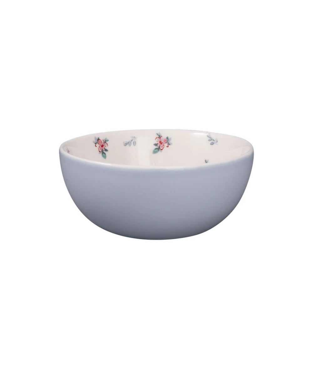 Cereal Bowl Pale Grey Jalia Inside - delicate lavender ceramic bowl subtle