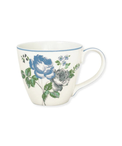 Mug Celestine White - white ceramic mug adorned delicate