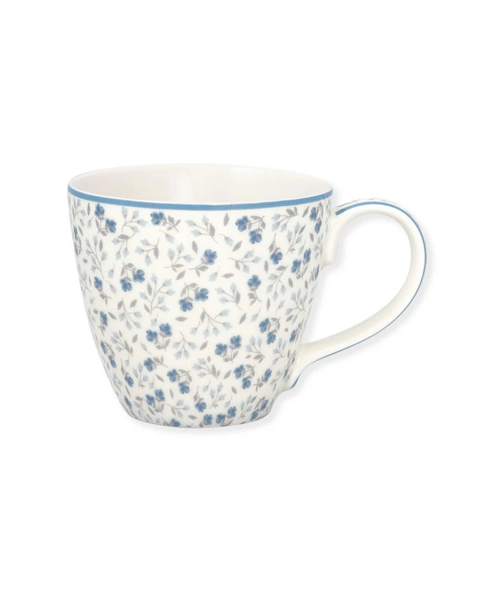 Mug Florali White - white ceramic mug adorned delicate