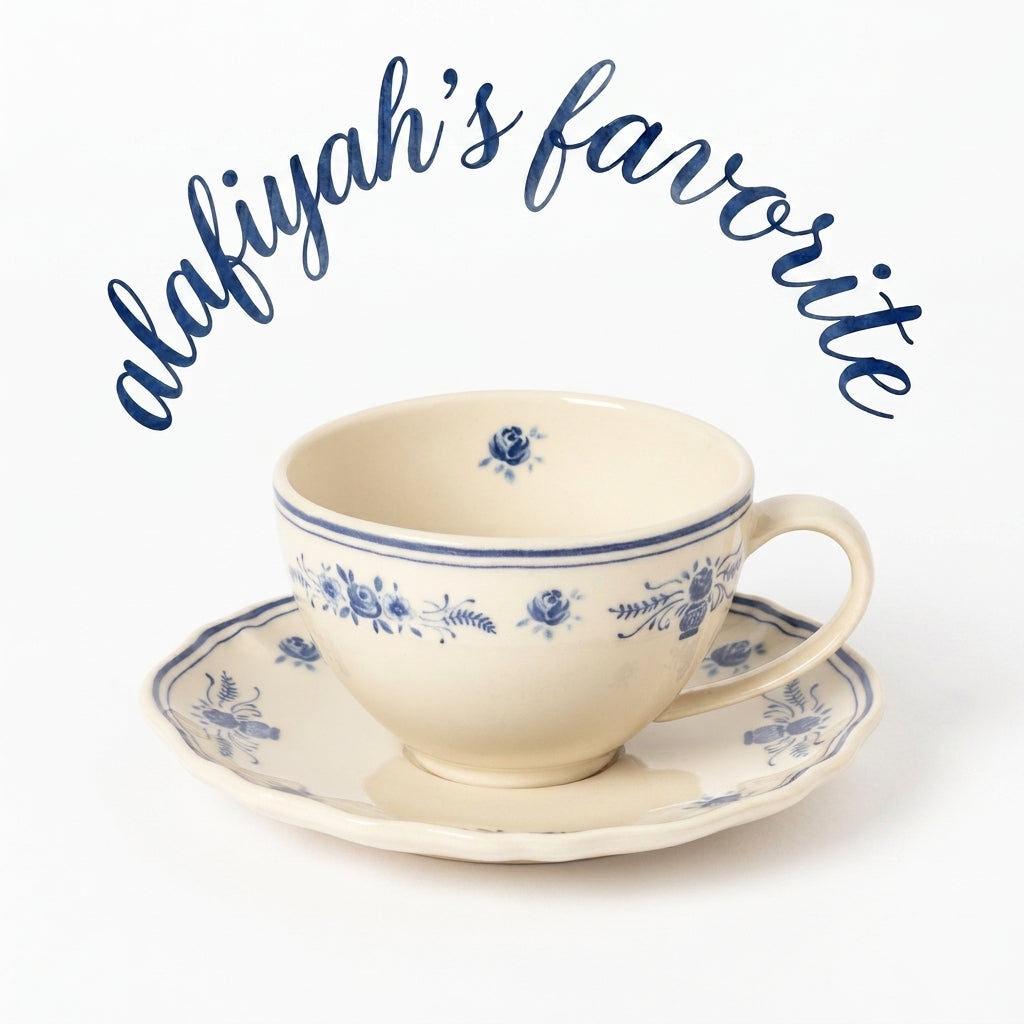 Costa Nova Tea cup & saucer Vila H- 7.4 cm Beige-blue