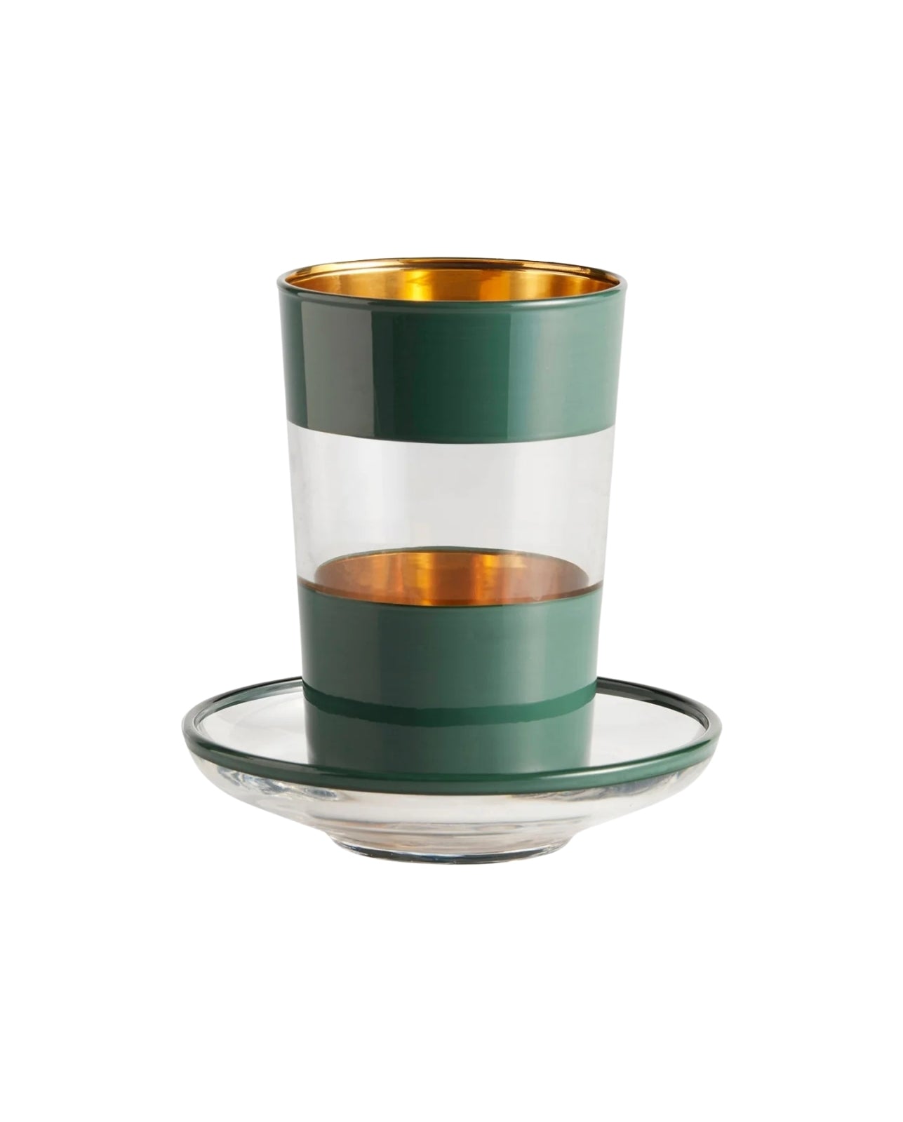 Tea glass w/saucer dark green