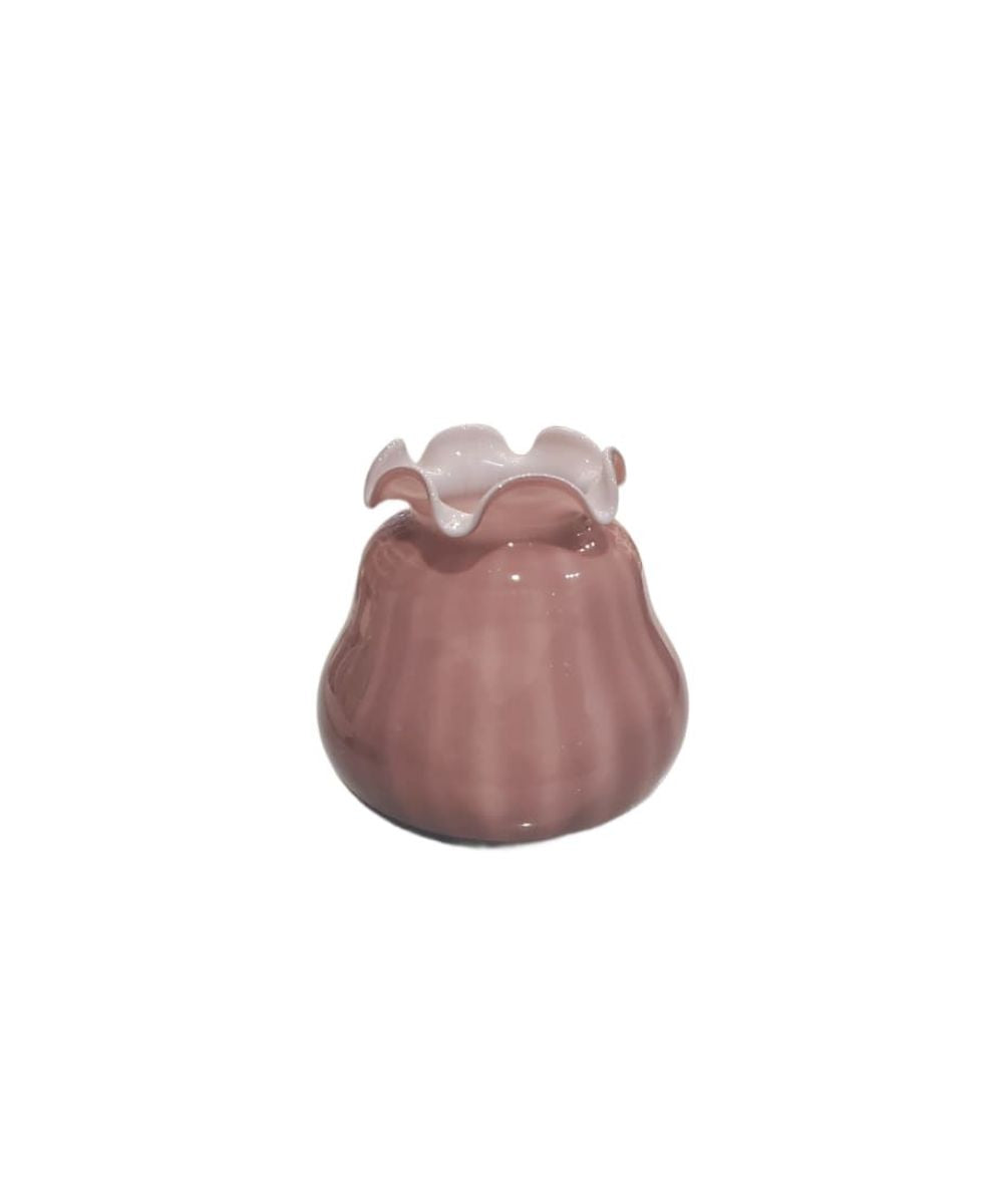 Vase purple striped Ø13 x 12.5 cm