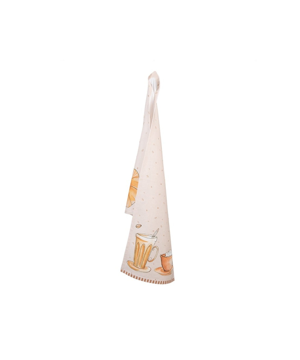 Tea Towel 50x70 cm Beige Pink Cotton Ice Cream