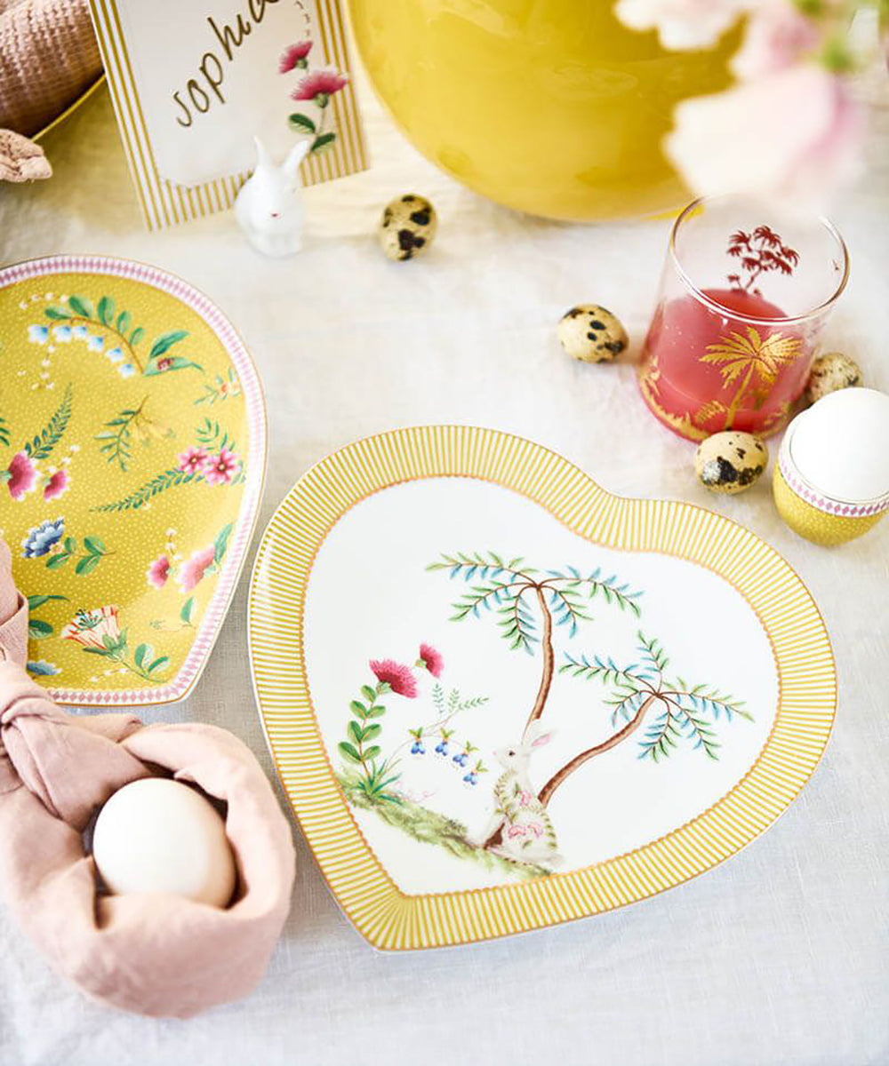 Set/2 Heart Shape Plates La Majorelle Yellow 21.5cm