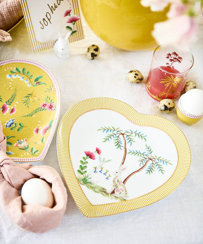 Set/2 Heart Shape Plates La Majorelle Yellow 21.5cm