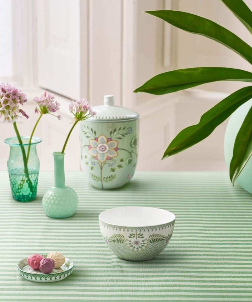 Bowl Lily & Lotus Tiles Light Green 15Cm - delicate white ceramic bowl subtle