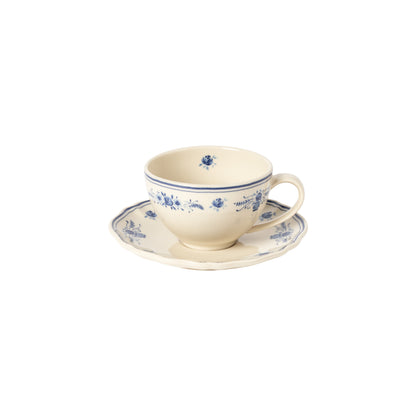 Costa Nova Tea cup & saucer 26 cl Vila H- 7.4 cm Beige-blue
