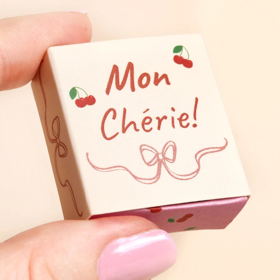 Lisa Angel Tiny Matchbox Ceramic Cherry Token L- 3.5 cm W- 3.8 cm H- 1.6 cm